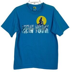 Disney The Little Mermaid Broadway Musical Womens Medium Blue NY Graphic Tee